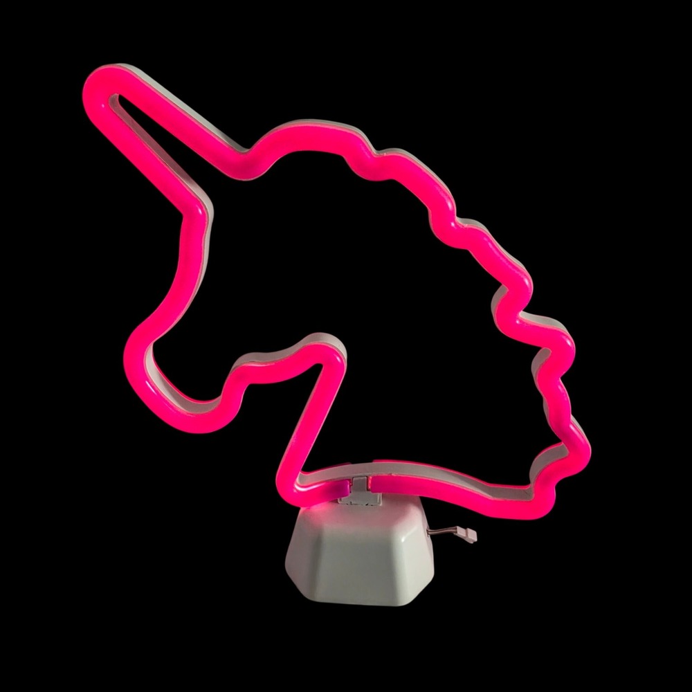 Your Zone Pink Unicorn LED Neon Sign Battery Operated Tabletop Light *
